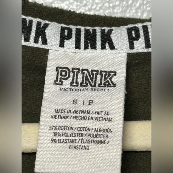PINK Victoria's Secret Olive Green Zip-Up Hoodie - Picture 5 of 6